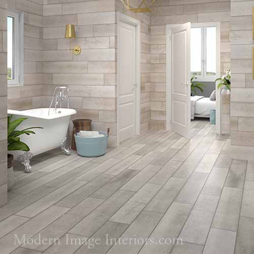 Gosford Park Smoke WoodLook Tile Planks Bathroom Floor
